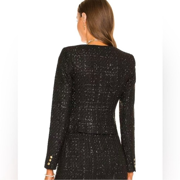 Revolve Assignment Bianca Jacket in Black Tweed Revolve Square Neck Size XS NWOT - Picture 8 of 16